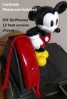 Cherry Red 12ft Vintage Phone Handset Cord Generic Landline Receiver Curly Coil