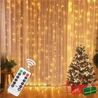 300 Led Curtain Fairy Lights Usb String Light With Remote Xmas Party Wedding Us