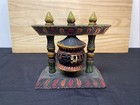 Carved Wood Tibetan Buddhist Spinning Pray Wheel