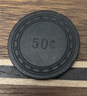 1952 Brown Derby Casino Las Vegas 50   Casino Poker Gaming Chip Black