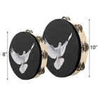 Set Of 2 Tambourine  10  And 8  Dove Church Tambourine With Double Row Jingle   