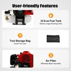 Heavy Duty 2 3hp Power Sweeper 52cc Handheld Gas Powered Broom Snow Dirt Walkway