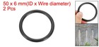 2pcs 2  Metal O Ring Seamless 304 Stainless Steel Rings Black 6mm X 50mm