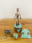 Sterling Kachina Southwest Artist David Freeland Jr Silver Turquoise Stone Inlay