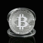 12pcs Physical Bitcoin Commemorative Coin Silver Plated Collection Collectible
