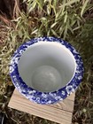 Vintage Chinese Blue  White  Porcelain Fishbowl Shape Planter Pot Indoor outdoor