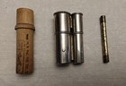 Vintage Hand Sewing Needle Case Wood And Metal Set Of Three