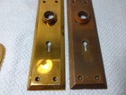 2 Vintage Russwin Lenox Heavy Cast Brass Door Knob Back Plates 7 1 2 X 2 1 4