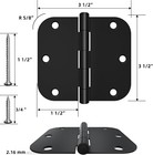 Pack Of 30 60  Door Hinge 3 5  X 3 5  Rounded 5 8  Radius Hinge  Matte Black