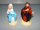 Vtg Atlantic Mold Mary Joseph Baby Jesus Ceramic Painted Nativity Figurines Read