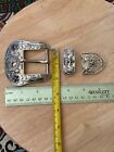 Western Buckle Set 3 Piece Longhorn Star Buckle Hebilla Vaquero Cuerno Largo 1 5