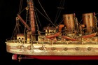 Amazing And Antique Boat Model  Folk Art Circa 1930   Militaria