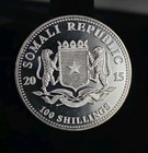 2015 Somalia Silver 100 Shillings Elephant 1oz Asw 