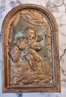 Antique France Gilded And Painted Wooden Tabernacle Door 18th Century