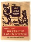 1940s Vintage Original Forest Fire Prevention Smokey Bear Sticker Decal Grade C