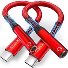 Usb C To 3 5mm Headphone Jack Adapter  2-pack  For Iphone 16 16 Pro 15 15 Red 