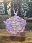 Fenton Pink Chiffon Opal Butterfly Candy Box W original Box  3688 Ys F75