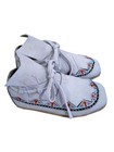 Antique Native American Sioux Cree Indian Cheyenne Beaded Mukluks Flat Moccasins