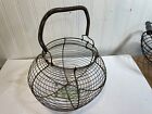 Lot Of  2  Vintage Wire Egg Baskets