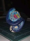 Vintage Clay Incense Burner Blue Snake  Mushroom  Peace  Love  And Happiness 