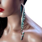 Handmade Native American Style Beaded Tassel Fashion  Earrings Super-long Wings