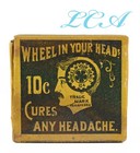 Antique 10 Cent Headache Cure Mini Box Wheel In Your Head Brand Lexington Ky