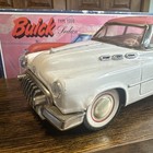 Vintage 1950   s Buick Sedan Tin Toy Friction Car-two Tone White And Pink