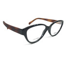 Marchon Nyc Eyeglasses Frames Palermo 001 Black Brown Cat Eye Full Rim 53-15-135