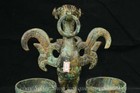 30cm Old Chinese Bronze Ware Dynasty Bird Beast Zun Statue Sculpture