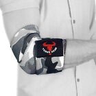 Elasticated Elbow Sleeves Support Wraps Straps 40  Gym Power Weight Lifting Pair