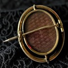 Victorian Mourning Brooch Gold Filled Swivel Photo Pin Hair Compartment Locket
