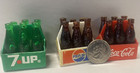3 Vintage 1960s Miniature Coca Cola Coke 7- Up Pepsi Bottle 6 Packs
