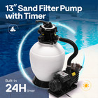 13in Sand Filter Pump For In above Ground Pools 3 4hp 2640gph 7-way Valve Timer