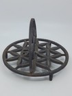 Vintage Cast Iron Trivet Cook Book Pan Holder Marked 1948 Jzh Used Antique 