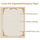 Vintage Lined Letter Paper - 100 Sheets  Stationary Paper For Writing Letters   