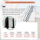 10ft Wall Mounted Folding Ladder Loft Stairs Attic Steps Pull Down   Armrest