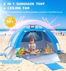 Dsquu Baby Beach Tent Solar Cooling Fan Anti Uv Toddler Beach Tent Sun Shelter