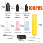 For 100 Pieces Tire Puncture Repair Kit Rubber Nails Screws With Driver