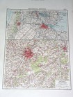 1930 Vintage Map Vicinity Amsterdam Haarlem Netherlands Brussels Louvain Belgium