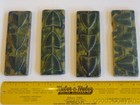 4 Antique Arts   Crafts Tiles - Green Leaf Tile 