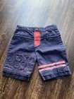2 Pc  Lot Guess Baby Shorts Blue 12-18 Months Vintage  