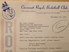 1969 Cincinnati Royals Letter Signed By Gm Joe Axelson   Teams Playing Roster