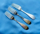 Newell Harding Coin Silver 3 Dinner Forks Olive Patt  7 1 2 Inches Mono 154 Gr