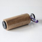 Vtg Handmade Kaleidoscope 6  Solid Oak Wood Purple Glitter Oil Collectible Toy