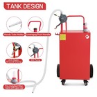 50 Gallon Gas Caddy Fuel Diesel Oil Transfer Tank  4 Wheels Portable Pump Red