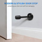 Door Stop  5 Inch Long Door Stopper  Black Wall Mount Doorstops Stainless Steel 