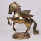 Vintage Solid Brass Pegasus Horse Winged Excellent Detail Heavy 6  Tall