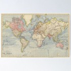 New Limited  Vintage Map Of The World  1883  Poster