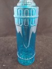 Vintage 12  Tall Blue Glass Bottle Raised Design Home Decorative Collectibles
