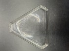 Vintage Clear Glass Triangle Ashtray Trinket Dish Diamond Point Corners 5 